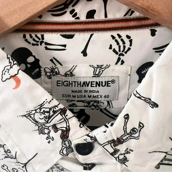 NWT Eighth Avenue Skeleton Button Up Shirt - Picture 4 of 6